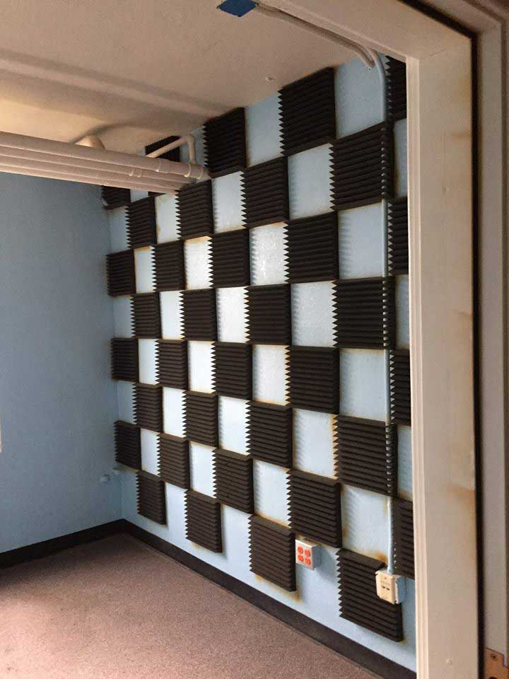 sound proofing wall that looks like checkers