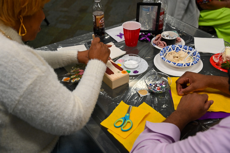 Participants crafted jewelry boxes as a keepsake for the event.