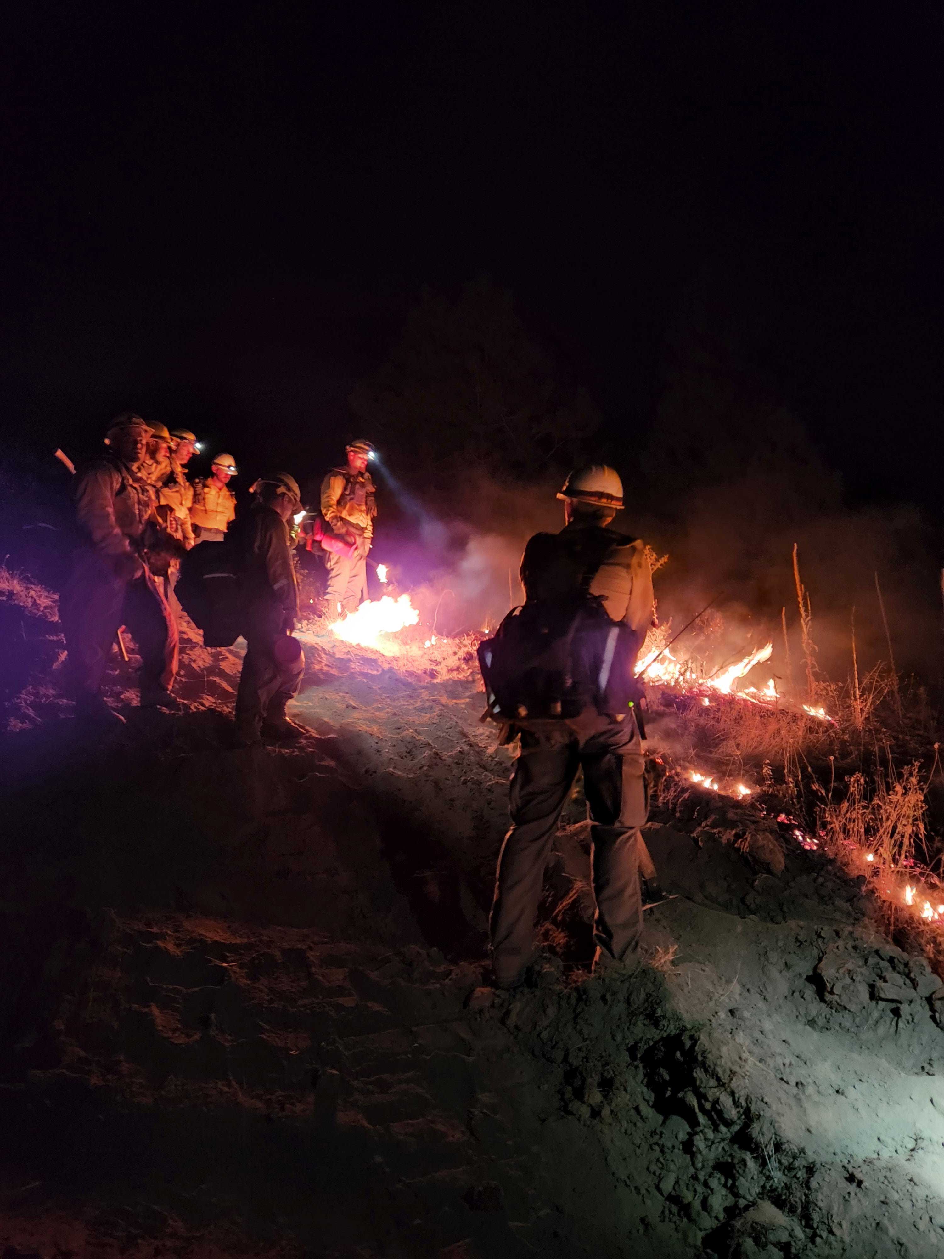 fire crew fighting fire