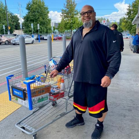 Kaai Williams (Resentencing client) shopping in the community for the first time in over 30 years