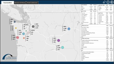 Washington state topology map